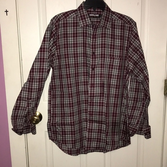 Kirkland Plaid Button Down NWOT - Picture 2 of 6